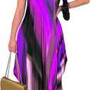BessCops Summer Maxi Dresses for Women 2025 Plus Size Sundresses Casual Fashion Sleeveless Loose Long Sexy Dress with Pockets Purple Small