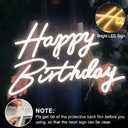 Happy Birthday Neon Sign, 22.4"x13.8" Happy Birthday Sign for Birthday Party Decor, Happy Birthday Light Up Led Signs for Backdrop, Neon Birthday Sign for Any Ages Bday Celebration, Warm White DIVATLA, 22.5x13.8 Inch