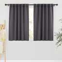 RYB HOME Grey Blackout Curtains - Thermal Insulated Window Drapes for Bedroom Kitchen Dining, Sunlight Block Blinds for Nursery Kid's Room, 42 Width by 54 Length, Gray, 2 Panels