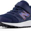 New Balance Kids Fresh Foam 650 V1 Bungee Lace with Top Strap Running Shoe (13.5 Wide Little Kid, Nb Navy/Blue Oasis/Team Orange)
