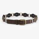Women's Western Belt - Genuine Leather Adjustable Brown Cowgirl Belt Outfits with Chunky Buckle, Country Style for Jeans & Rodeo Outfits Fits Waist Sizes 28"- 34"