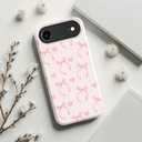 MERRO for iPhone Air Case - Wireless Charging Compatible - Dual-Layer Hard Shell & Silicone Cover - Protective Phone Case with Cute Wildflower Designs for iPhone 17 Air - Bow Heart Pinkie