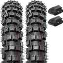 2 PCS 2.50-10(60/100-10) (4PR TT) 33J Off Road Mini Dirt Bike Front/Rear Tires and 2 PCS Heavy Duty Inner Tubes Compatible with 2.5-10 Off Road Dirt Bike Pit Bike/Motorcycle Tires (P-259)
