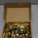 Gold Candlestick Holders Set of 6, Weighted, Metal Taper Candle Stick Holders, Vintage Christmas Brass Home Decor for Table, Mantel, Room Decorations Housewarming Gift Gold-6