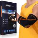 Elbow Brace 2 Pack for Tennis & Golfer's Elbow Pain Relief - Elbow Compression Sleeve for Weightlifting, Workout, Fitness, Arthritis, Bursitis - Tendonitis Elbow Brace for Men & Women (Orange)