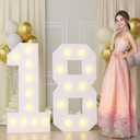 4FT 18 Marquee Numbers, Big 18 Light Up Numbers for 18th Birthday Decorations Warm Light 18 Year Old Birthday Decorations for Anniversary Party Decor
