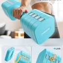 FEIERDUN 5-in-1 Adjustable Dumbbell Set of 2 Hand Weights for Women, 1s-Adjust Dual-Stable Dumbbell Set for Women Home Gym & Outdoor, 10LBS Pair (20LBS Total), C-Mint Blue