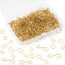 Tatuo 201 Pieces Christmas Ornament Hooks Ornament Hangers Xmas Metal Wire Hooks with Storage Box for Christmas Tree Decoration (Gold)