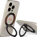 COOLQO 1Pc 360 Spin Cell Grip Ring Phone Stand [Upgrade Gear Hinge Stress Anxiety Relief] Magnetic Holders for Your car Accessories Desk Mount Compatible with iPhone All Smartphones, Black