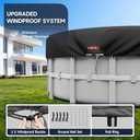 LXKCKJ 12 Ft Round Pool Cover, Solar Pool Covers for Above Ground Pools, Summer Pool Cover Protector with Cover Accessories, PE Tarp Ideal for Waterproof and Dustproof (Black)