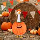 Halloween Pumpkin Goose Outfit, Porch Goose Outfits Yard Lawn Geese Statue Costume Clothes 23" Plastic Geese Duck Clothing Hat Set for Outdoor Patio Garden Decorations