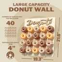 Donut Wall Display Stand, Wooden Doughnut Holder Display 20 Donuts, Donut Holder Board for Donut Grow Up Party, Birthday, Wedding, Baby Shower, Donut Party Decorations (Natural)