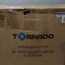 Tornado 1 Pack 20 Inch High Velocity Metal Floor Fan, 3-Speed Powerful Cooling for Industrial, Commercial, and Home Spaces, 120Tilt, 6.0 FT Cord - UL safety Listed, Black