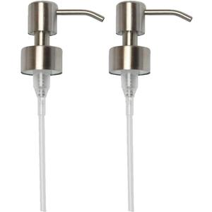 Kapitan Soap Dispenser Pump Head Replacement Spare for Standard 28/400 (26 mm - 28mm / 1.02 in-1.10 in) Neck Size, Stainless Steel Brushed Finish (2 Pieces)