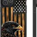 Compatible with iPhone 16 Pro Case,Eagle American Flag Case for iPhone 16 Pro Design for Men Boys [Anti-Scratch] Non-Slip+Shockproof Rugged TPU Protective Case