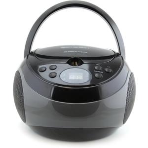 Emerson EPB-3000 Portable CD Player with AM/FM Radio, Programmable Memory, Dual Stereo Speakers, 3.5mm AUX Input, and Two-Way Power for Home or On-The-Go Entertainment  Ideal for Music Lovers (Black)