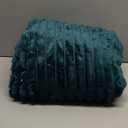 NEWCOSPLAY Super Soft Twin Blanket Dark Teal Premium Silky Flannel Fleece 3D Ribbed Jacquard Lightweight Bed Blanket All Season Use (Dark Teal Ribbed, Twin(60"x80"))