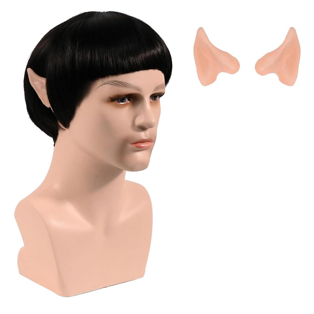 abouder California Colonial Man Bald Wig and Glasses Short Grey Curly Founding Fathers Wig 18th Century Traditional America Cosplay Costume Wigs