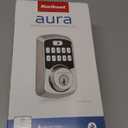 Kwikset 99420-001 Aura Bluetooth Programmable Keypad Door Lock Deadbolt Featuring SmartKey Security, Satin Nickel