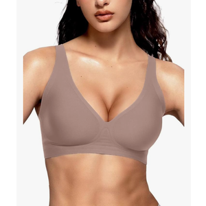 Vertvie Womens Wireless Seamless Bras Deep V No Underwire Push Up Bras Supportive Full Coverage Bralettes Plunge T Shirt Bra XL