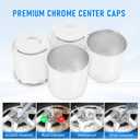 4PCS 4.88inch Trailer Wheel Center Caps Fit 4.88" Center Bore for Truck SUV RV Wheels Rims Trailer Carbon Steel Push Through Hub Covers Chrome Silver