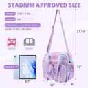 MOONBABY Mesh Beach Tote Bag for Stadium Events 12x6x12 Net Purse Bag for Women with Detachable Long Strap for Work, Sports