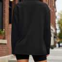 Trendy Queen Womens Spring Tops Oversized Long Sleeve T Shirts 2026 Basic Tee Fall Casual Workout Y2K Clothes (Black, M)