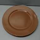 Bokon 6 Pack Christmas Charger Plates 13" Round with Beaded Plastic Charger Plates Elegant Reliable Reusable for Holiday Wedding Party Event Xmas Table Tabletop Dinner Decoration(Brown,Gingerbread)