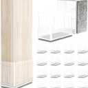 24 PCS Rectangle Silicone Chair Leg Floor Protectors for Hardwood Floors, Furniture Sliders for Chair Legs, Anti-Slip Cap Covers to Scratch and Reduce Noise.(3/4" x 1 1/2",Clear) (Small)