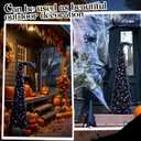 Leyndo 5 ft Black Curved Top Halloween Tree Artificial Crooked Neck Hinged Spruce Tree Lightweight Collapsible for Indoor Outdoor, Christmas Halloween Holiday Party Decoration