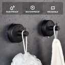 YOHOM Suction Cup Hooks Shower Towel Holder Stainless Steel Vacuum Bathroom Shower Hook Suction Towel Rack Kitchen Organizer for Bathrobe Loofah Matte Black 2Pcs