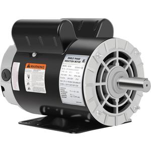 5 HP Air Compressor Motor, 3450 RPM Electric Motor, 230V Single Phase Motor, 56HZ Frame 7/8"Keyed Shaft 60 Hz, Commercial-Duty CCW Rotation, 2.25" Shaft Length for Air Compressors