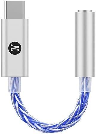 JCALLY JM6 Pro USB C Type-C to 3.5mm Dual DAC CX31993 MAX97220 digital audio portable decoding amp Hifi DAC mobile headset adapter for iPhone 15 plus max Galaxy S23 Ultra Android phone(Silver Blue)