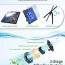POPOSOAP Solar Pond Filter with Fountain Pump, 4W Solar Fountain Pump with Pond Filter Kit, Solar Water Pump with Nozzles & PVC Tubing for Bird Bath, Water Garden, Fish Tank & Backyard Decor P3035