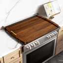 Noodle Board Stove Cover - Stove Top Covers with Handles for Gas Electric Stove - Wooden Range Covers Protector for Stovetop Sink Oven RV Serving Tray - 29.3"x22" (Brown)