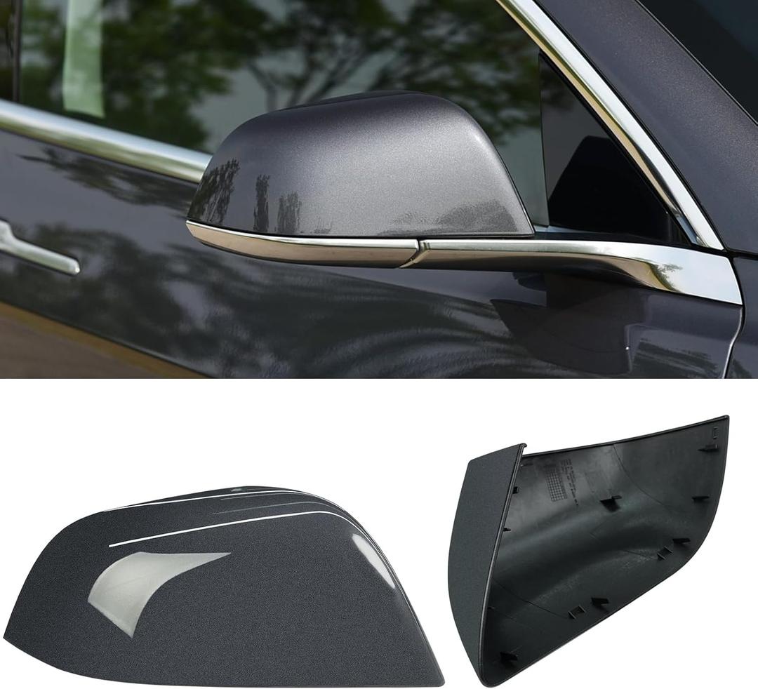 Jaronx Compatible with Tesla Model 3 Mirror Caps Side Mirror Replacement 2017 2018 2019 2020 2021 2022 2023 2024 2025, Right Side Rear View Cover Cap for Tesla Model 3 Accessories (Grey)