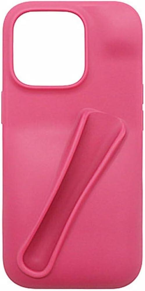 Lipgloss Holder Case for iPhone 16 Plus, Lip Gloss Case Lipstick Lip Glaze Stylish Silicone Funny Women Girls Cover for iPhone 16 Plus 6.7 inch 2024 (Rose)