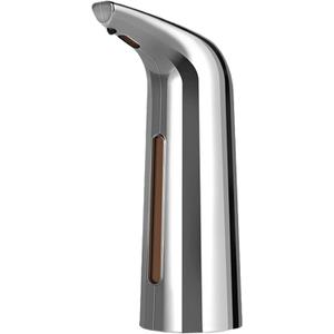 Automatic Soap Dispenser Touchless: 14oz/400ml Liquid Hand Soap Dispenser with Infrared Sensor, Battery Operated Electric Dispenser for Kitchen Bathroom Hotel, IPX6 Waterproof (Silver)