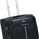 ROPLUS Underseat Carry-On Luggage Lightweight Rolling Tote Bag with 4 Spinner Wheels (Black, 16-Inch)