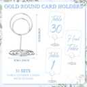 Thenshop 31 Sets Table Number Cards with Holders, 1-30 Numbers Head Table Card 2" Place Holder Stand for Wedding Anniversary Birthday Restaurant(Round,White, Blue)