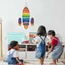 Rocket Shape Wooden Sign,Welcome to Our Playroom Door Hanger,Playroom Rules Wall Hanging,Classroom Door Decor,Colorful Motivational Quote Sign for Kids Child School Classroom Bedroom Porch