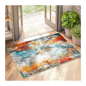 KIRFEIHT Modern Abstract 2x3 Area Rug, Non-Slip Washable Carpet for Kitchen, Entryway & Door Mats, Soft & Absorbent Indoor Rugs for Kids & Pets, Colorful