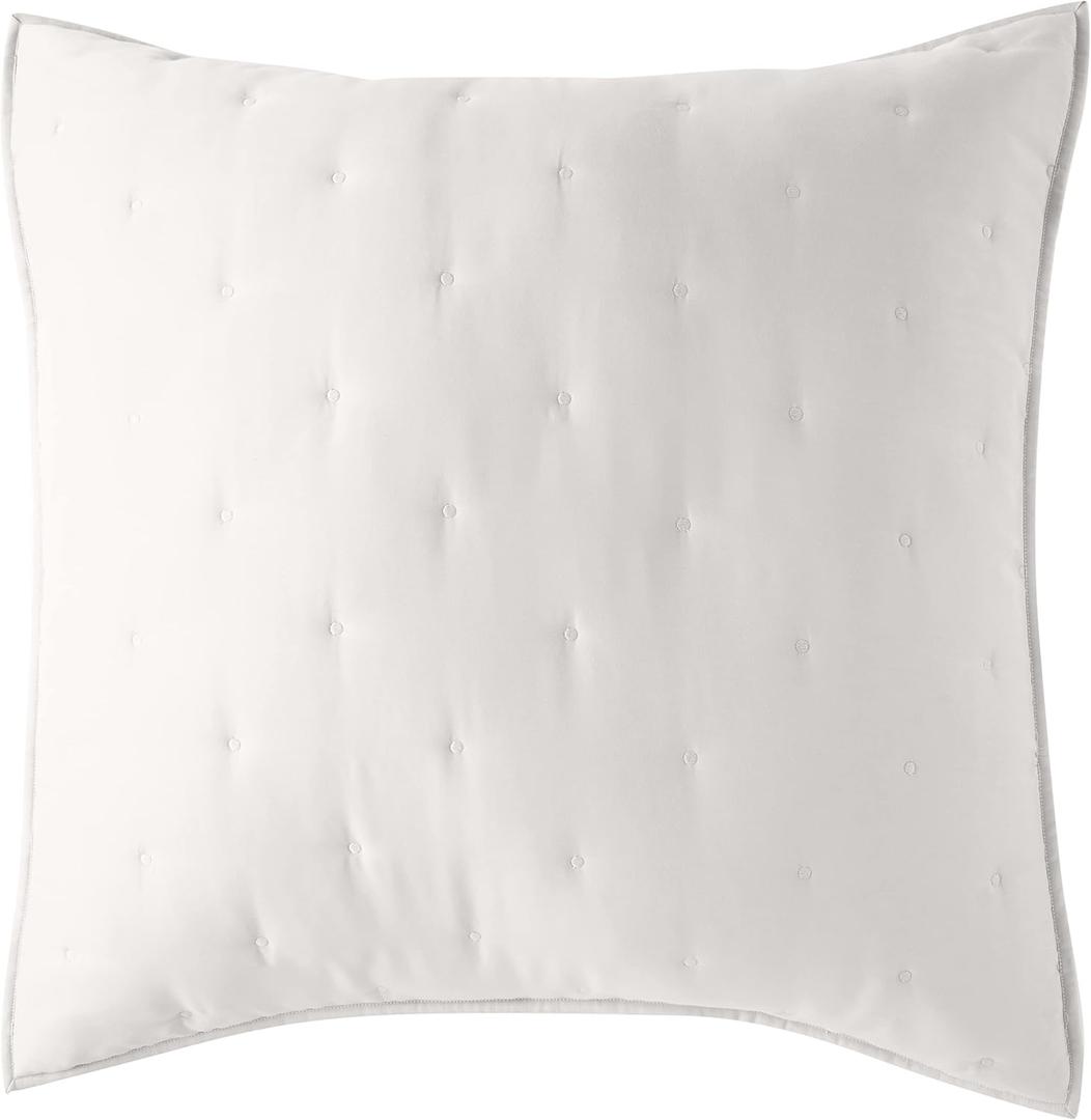Amazon Aware Recycled Polyester and Cotton Blend Quilted Sham, Large Euro, Ivory, 32" x 32"