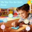 Tic Tac Toe Game, 6-in-1 Electronic Tic Tac Toe with Mute & Rechargeable - Handheld Travel Board Game for Kids Ages 4+, Adults, Family - Educational Learning Toy for Boys Girls，Blue