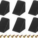 uxcell 10Pcs 90 Degree Plastic Corner Braces with Cover Cap, 17.2x21x21mm Nylon Shelf Right Angle Brackets with Screws for Cabinets, Cupboards (Black)