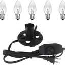 Himalayan Salt Lamp Cord 6FT with Dimmer Switch - E12 Socket & 5 Free 15W Bulbs, Replacement Power Cord for Salt Rock Lamps