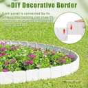 48 Pcs Landscaping Edging Border 37 ft Plastic Garden Border Edging Bulk for Lawn Decorative Stone Like Flower Bed Fence Set for Yard Landscaping Interlocking Stakes for Plant(White)