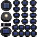 24 Pieces Replacement Solar Light Top Parts Waterproof Warm White LED Solar Panel Hanging Lantern Lids Outdoor Solar Lantern Light Lids for Hanging Lanterns Patio Garden Decor (2.76 Inch)