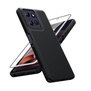 FNTCASE for Moto G-Power 2026/2025 Case: Motorola G Power 2026 Case with Screen Protector 14FT Military Grade Drop Protection Shockproof Anti-Slip Sweat-Resistant Matte TPU Daily Phone Cover (Black) 