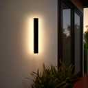 Mikeru 11.8" Modern Exterior Wall Sconces - Switchable 3000k-6000k Color, Acrylic Invisible Outdoor Wall Mount Lighting for Porch